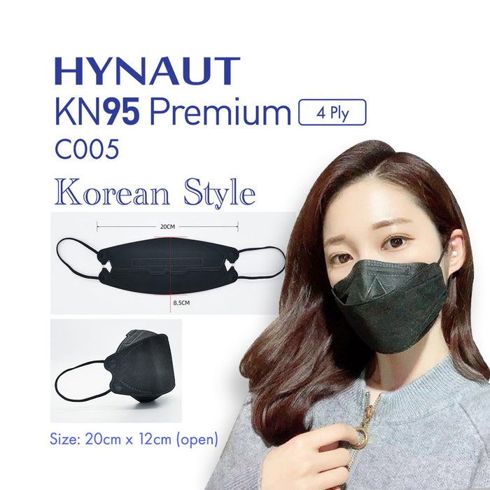HYNAUT© KN95 Face Mask (4 Ply) - Black - $1.75 per mask